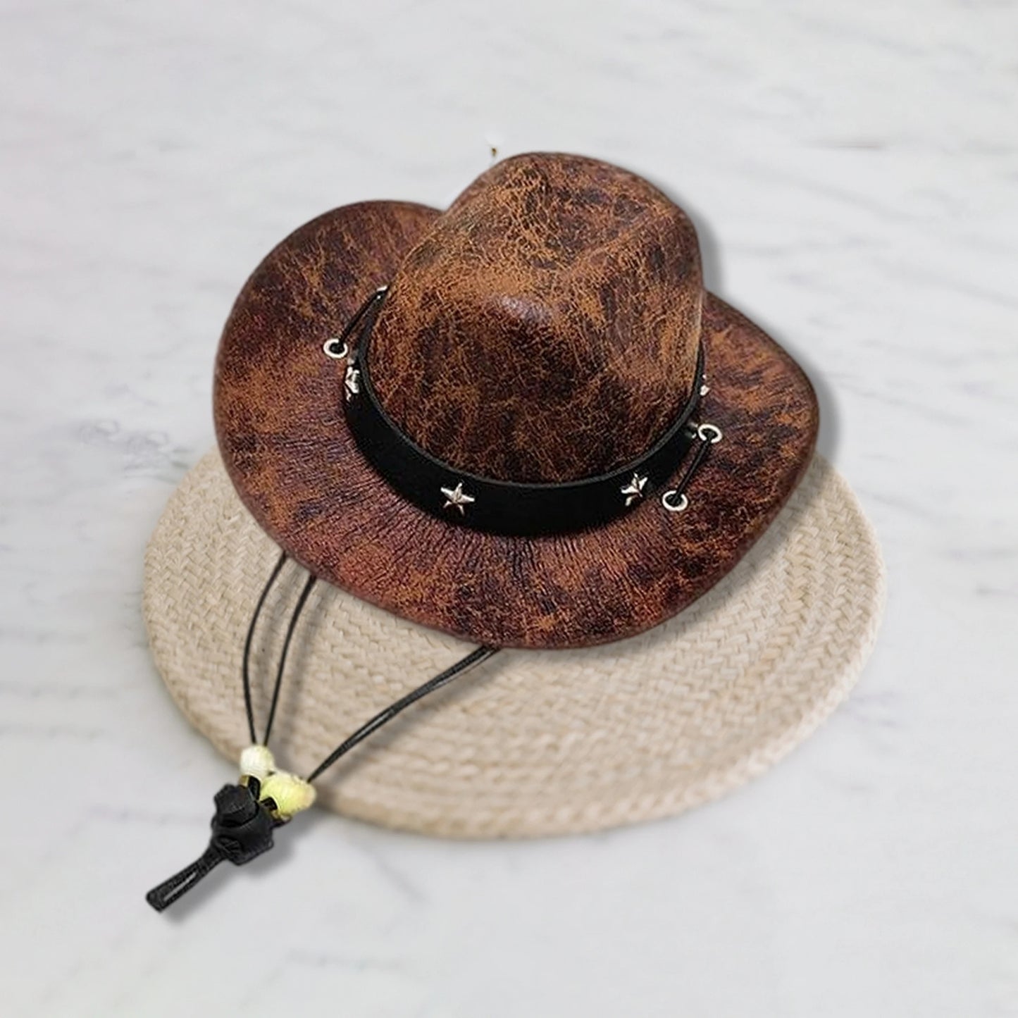 Western Style Pet Cowboy Hat with Bandana Set