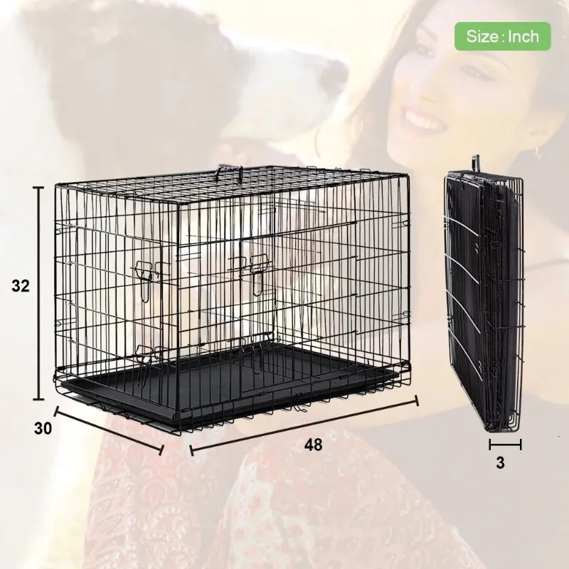 48 inch Foldable Metal Dog Crate
