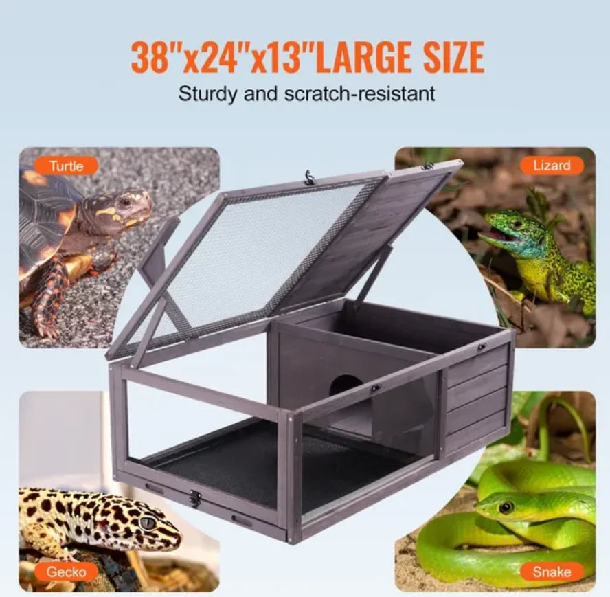 Wooden Tortoise Habitat House