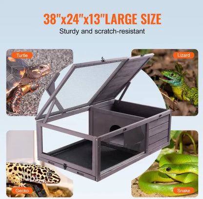 Wooden Tortoise Habitat House