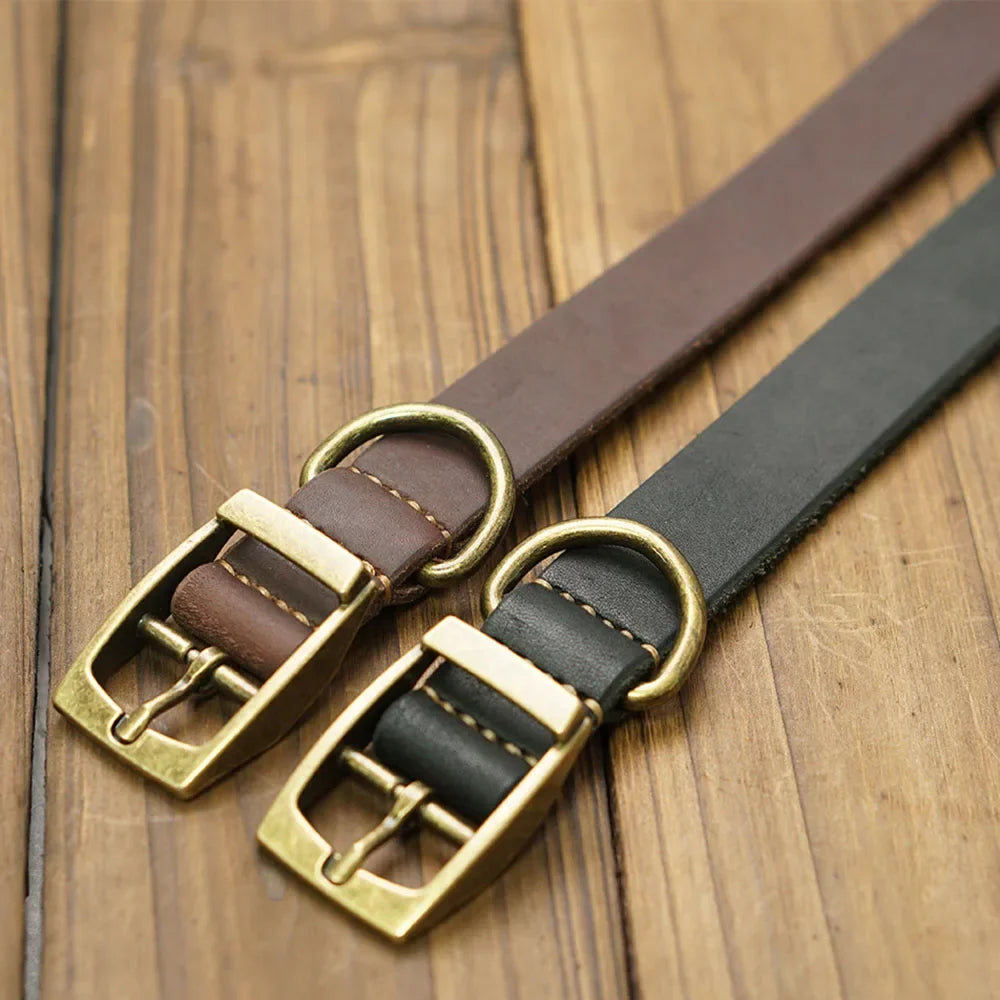 Classic Genuine Leather Dog Collar