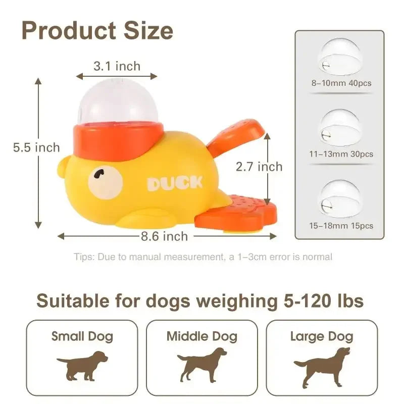 Cartoon Duck Design Slow Food Pet/Snack Feeder