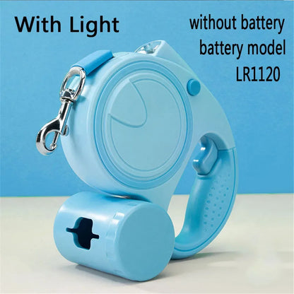 Dog Leash with LED Lights and Poop Bag
