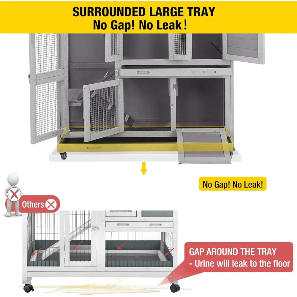Two Story Rabbit Hutch with Wheels