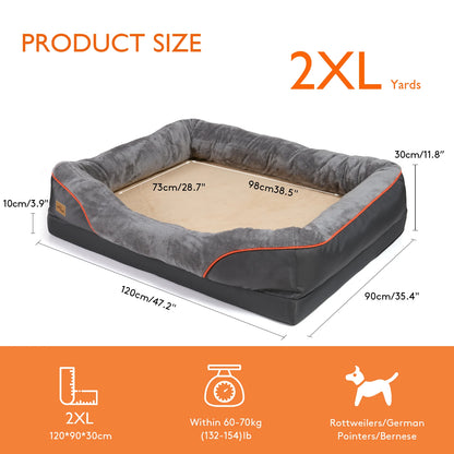 L  XL 2XL 3XL Super Soft Orthopedic Foam Pet Bed