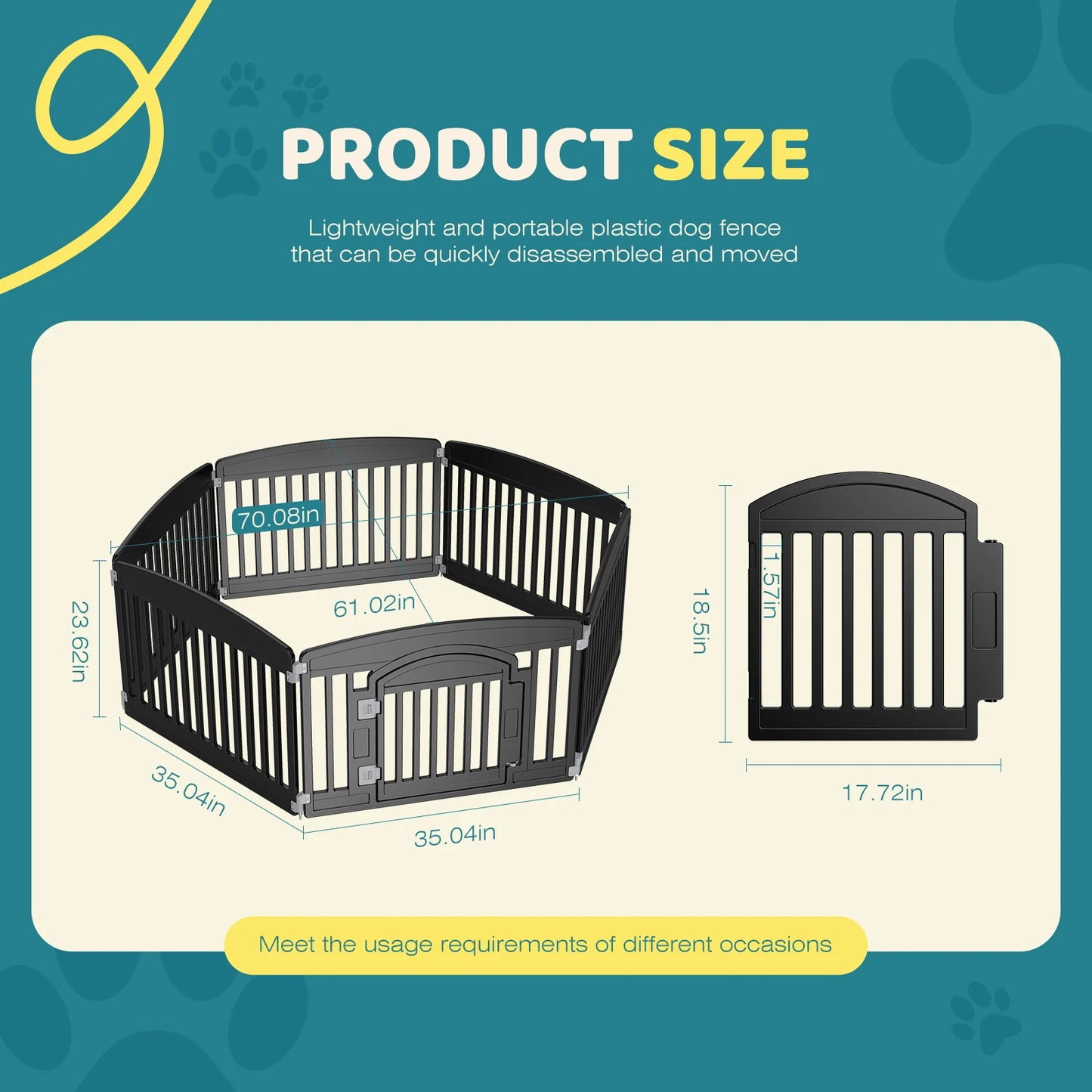 Plastic 6 Panel Dog Playpen