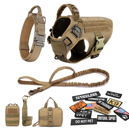 Military Style Large Dog Harness Collar