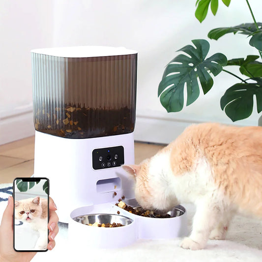 Smart Automatic Cat Feeder with Camera and Voice Recorder