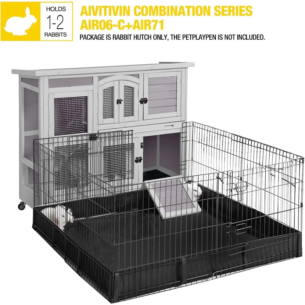 Two Story Rabbit Hutch with Wheels