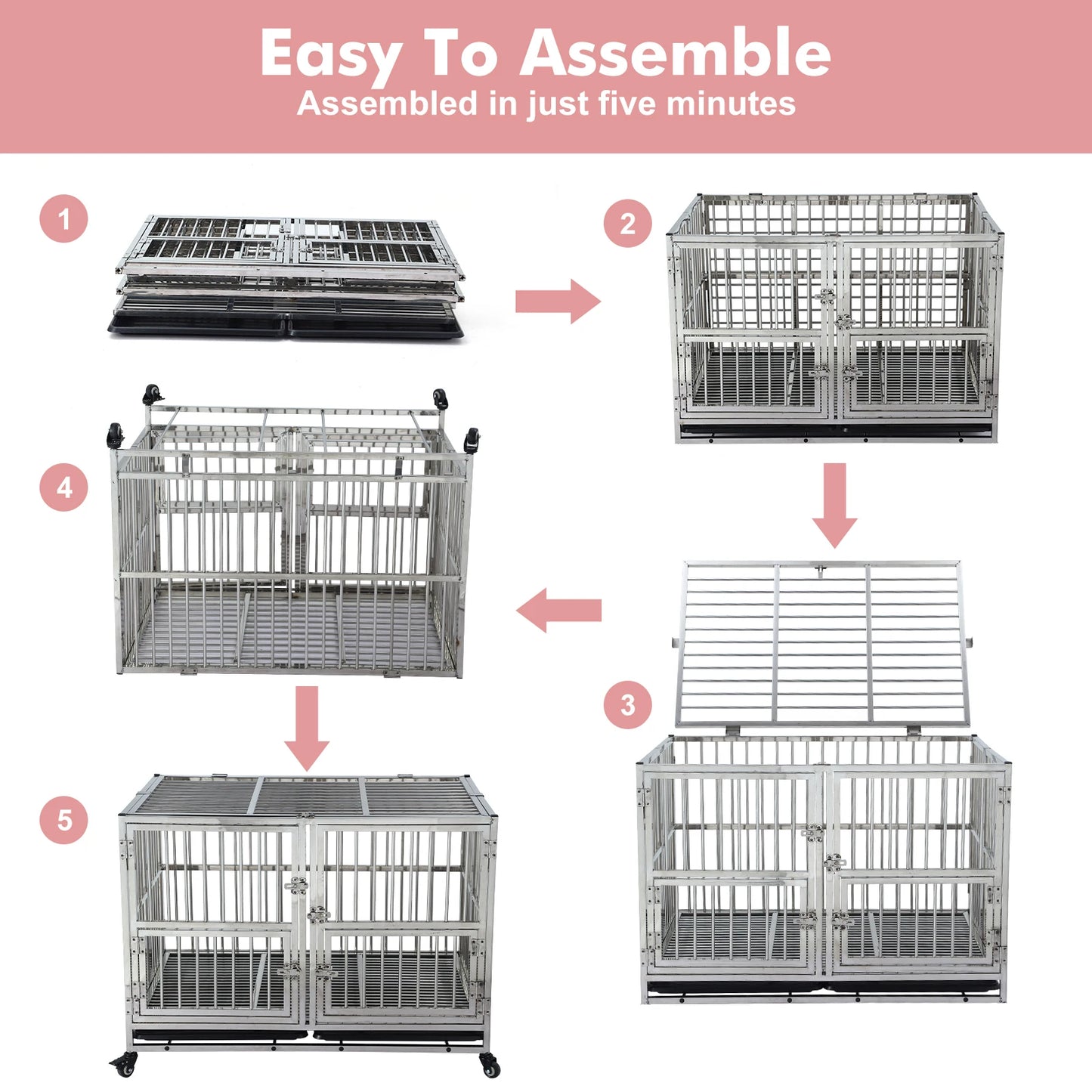 48" Dog Crate Cage Kennel