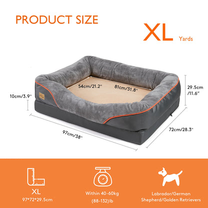 L  XL 2XL 3XL Super Soft Orthopedic Foam Pet Bed