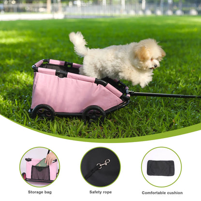 Lightweight Folding Dog Stroller with 4 Wheels