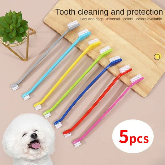 5pcs/set Long Handle Double-head Toothbrushes