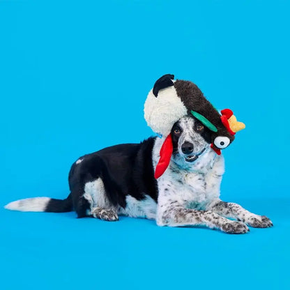 Squeaky Crinkle Rooster Dog Toy