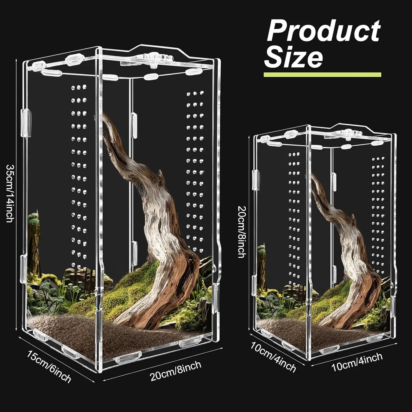 Acrylic Transparent Reptile Terrarium Habitat Breeding Box