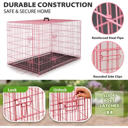 48 inch Foldable Metal Dog Crate