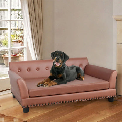 Large Elevated Leather Dog Bed