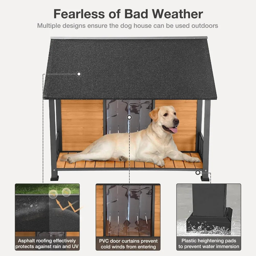 Outdoor Weatherproof Wooden Dog House