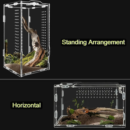 Acrylic Transparent Reptile Terrarium Habitat Breeding Box