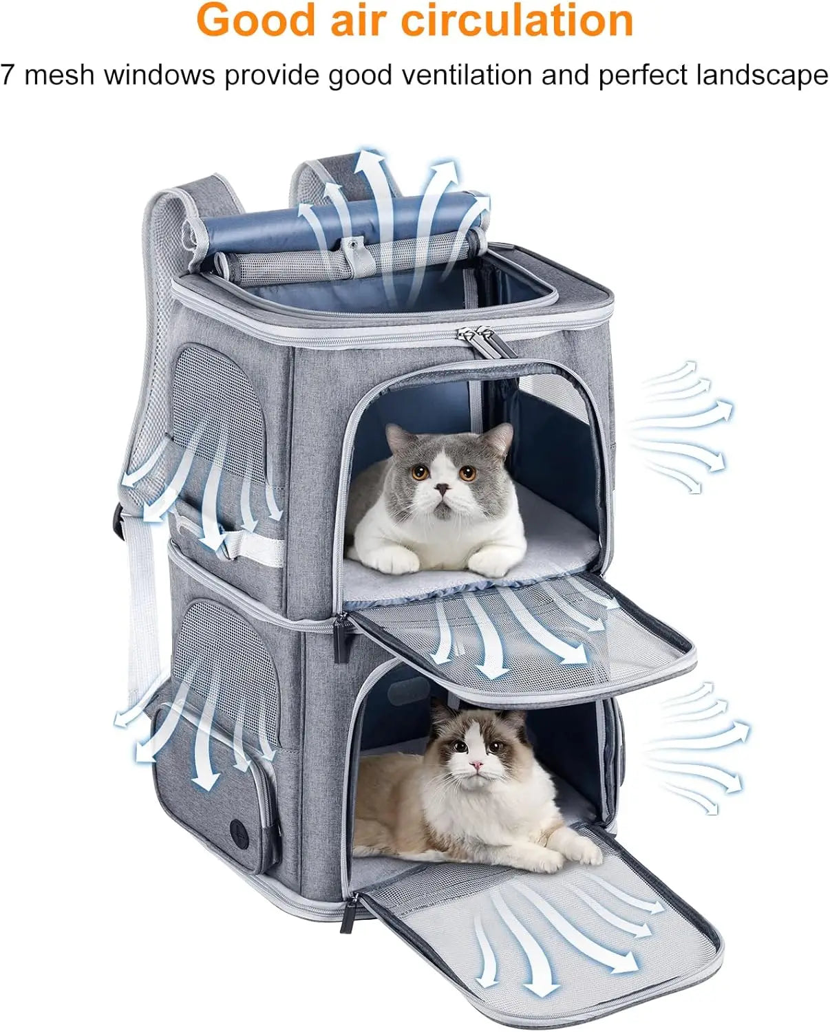 Double Pet Backpack/Carrier for Two Cats or Medium Dogs