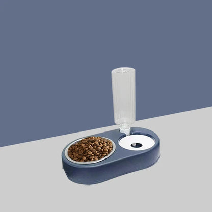 Double Automatic Food and Drinking Basin with Anti-overturning