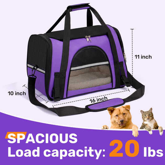 Pet Carrier for up to 15Lbs Cat & Dog  / Airline Approved
