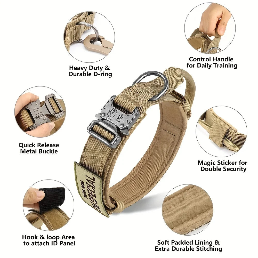 Military Style Large Dog Harness Collar