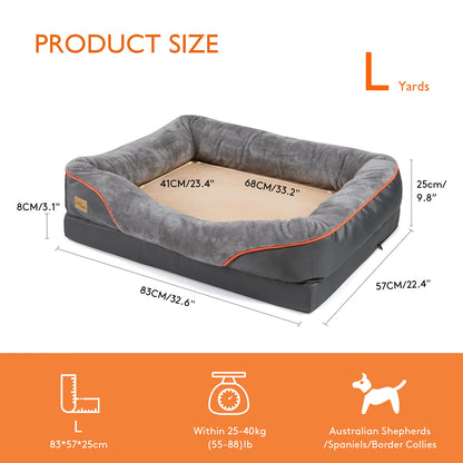 L  XL 2XL 3XL Super Soft Orthopedic Foam Pet Bed