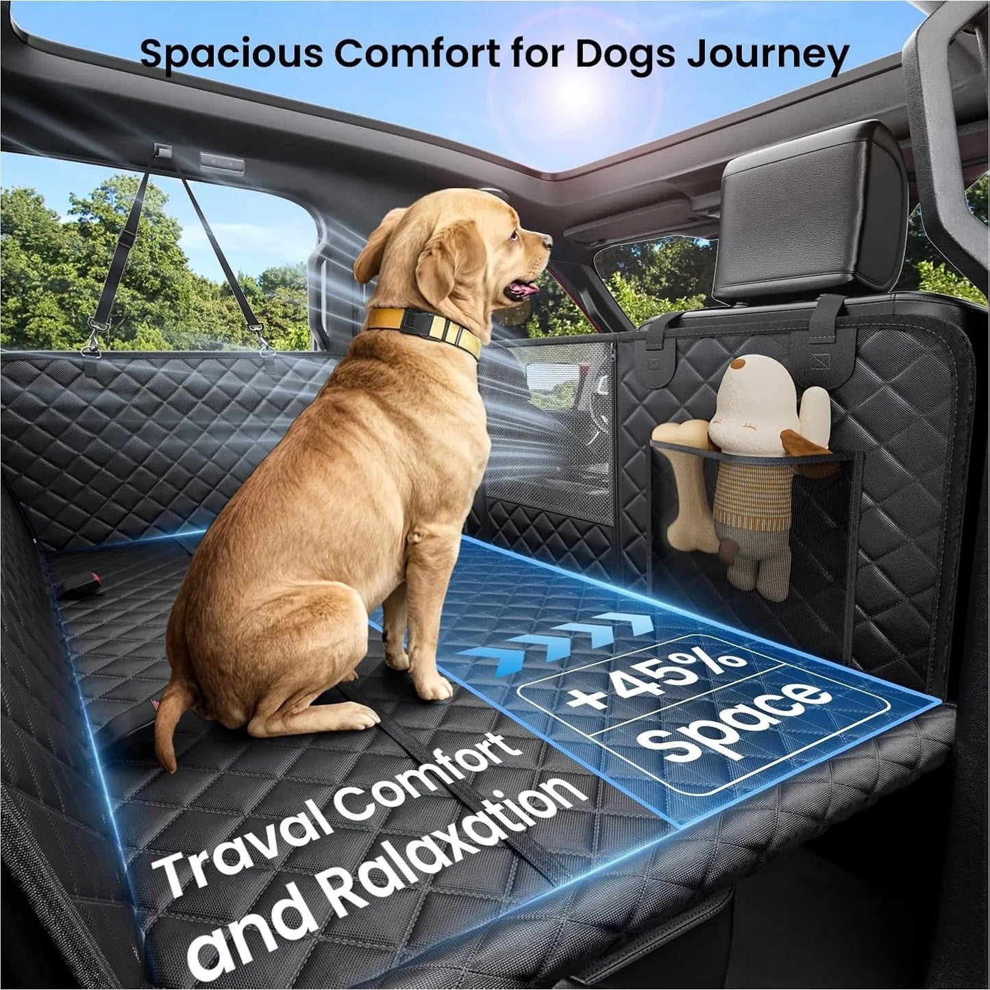 Truck Seat Cover for Back Seat for 2-4 Large Dogs
