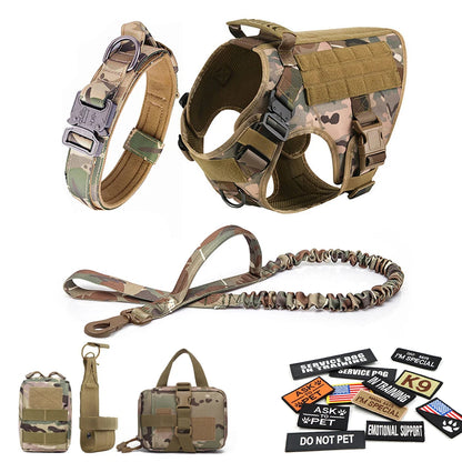 Military Style Large Dog Harness Collar