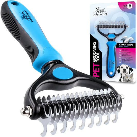 Dual-Sided Extra-Wide De-shedding Brush