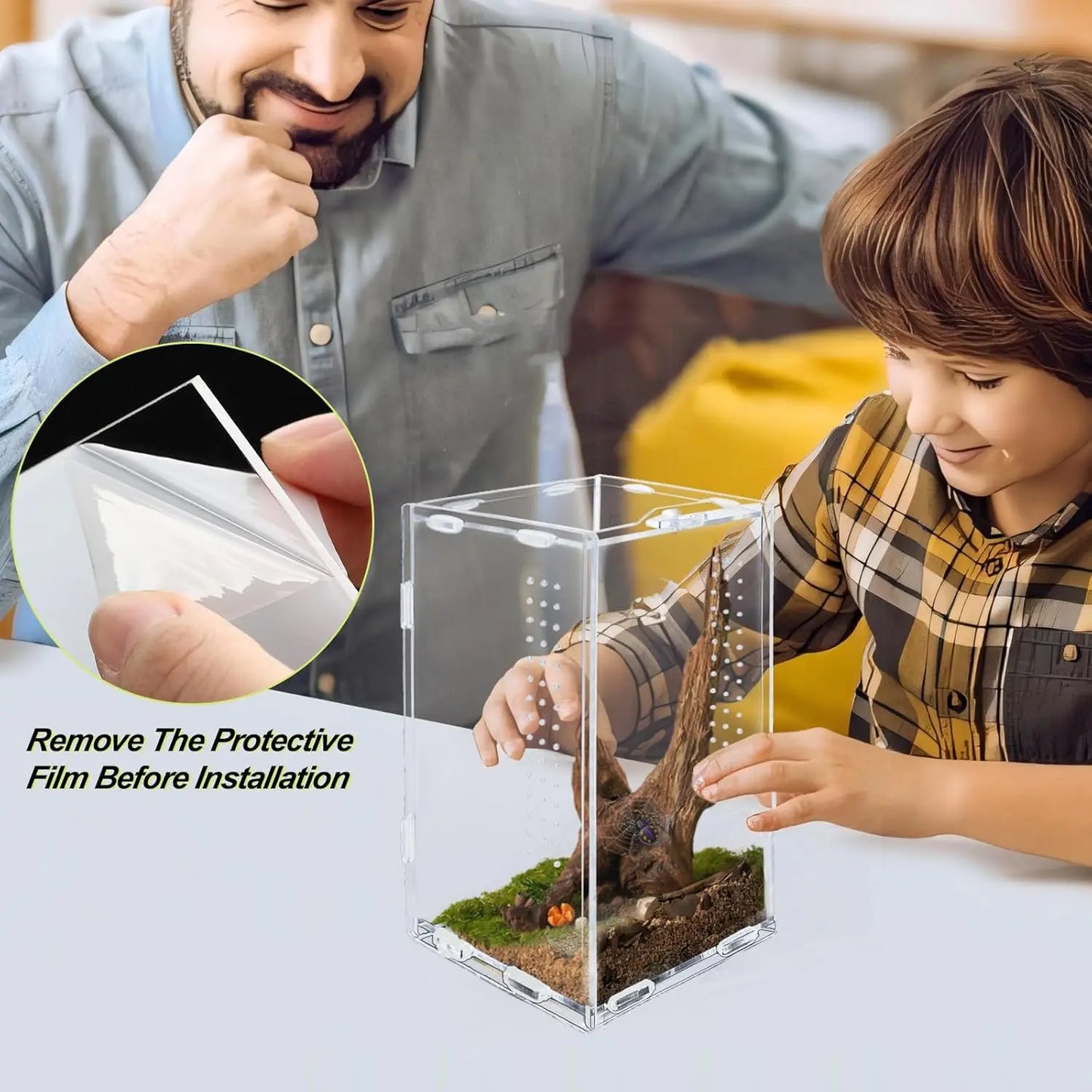 Acrylic Transparent Reptile Terrarium Habitat Breeding Box