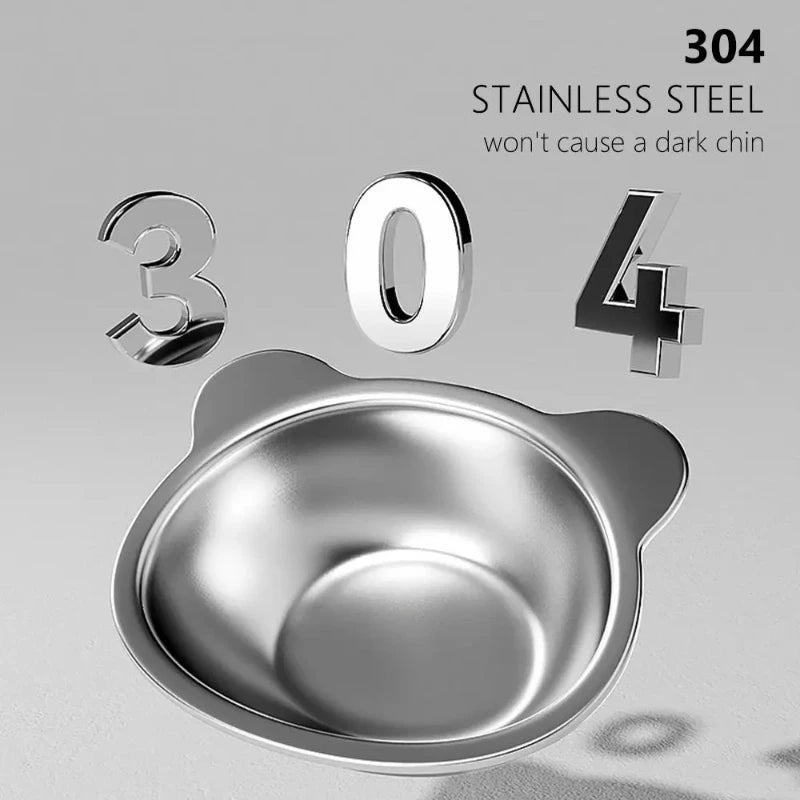 Stainless Steel Raised Cat Bowl with 15° Elevated Design