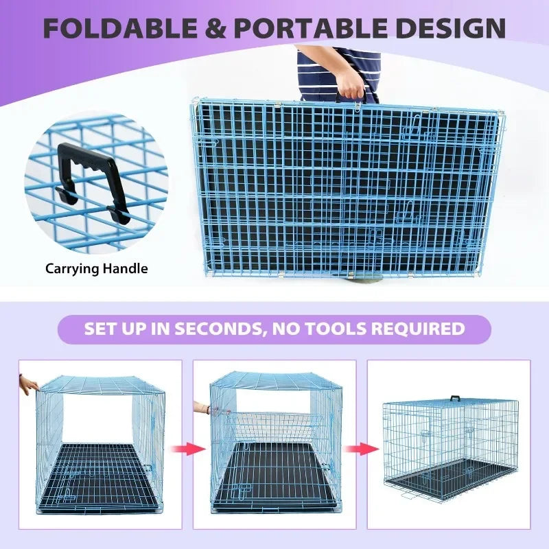 48 inch Foldable Metal Dog Crate
