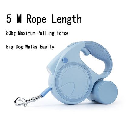 Dog Leash with LED Lights and Poop Bag