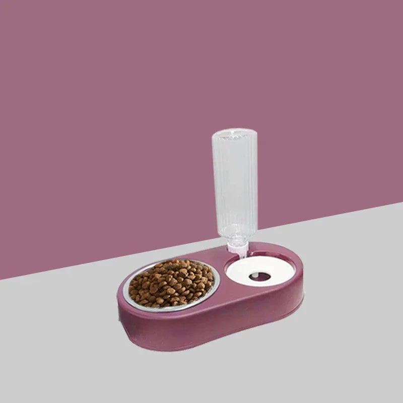 Double Automatic Food and Drinking Basin with Anti-overturning