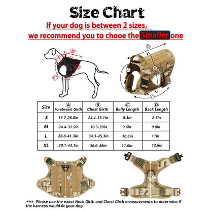 Military Style Large Dog Harness Collar