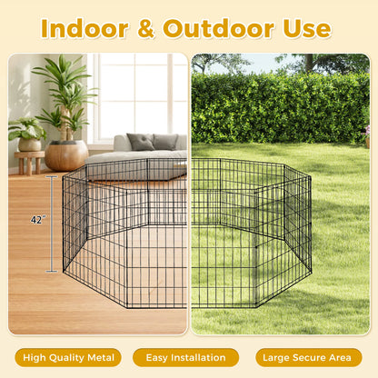 Foldable Metal Dog Playpen for Indoor/Outdoor