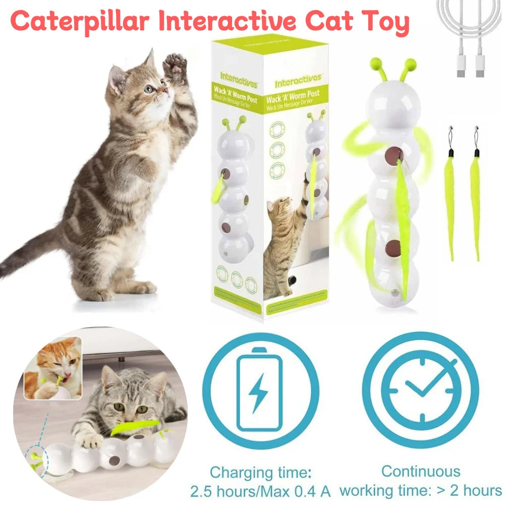Motion Activated Caterpillar Teasing Cat Toy
