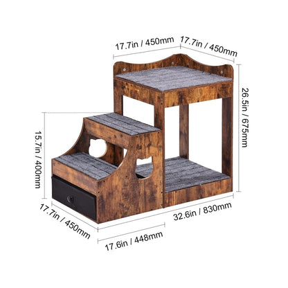 Double-Decker Pet Bed with Detachable Steps