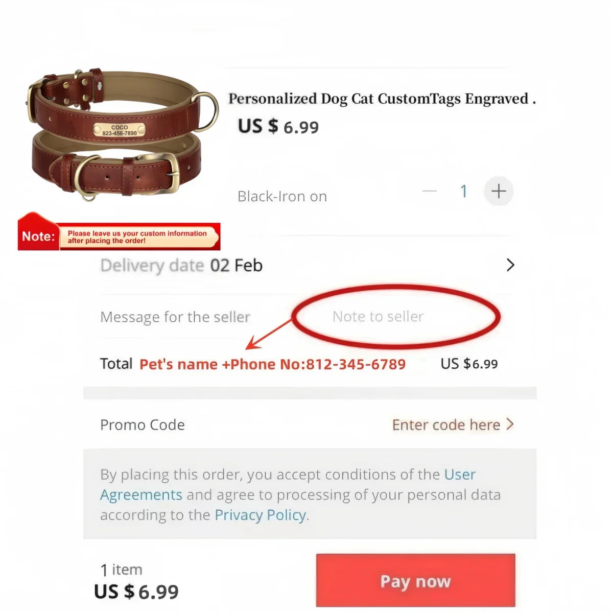 Personalized Leather Custom Dog Collar