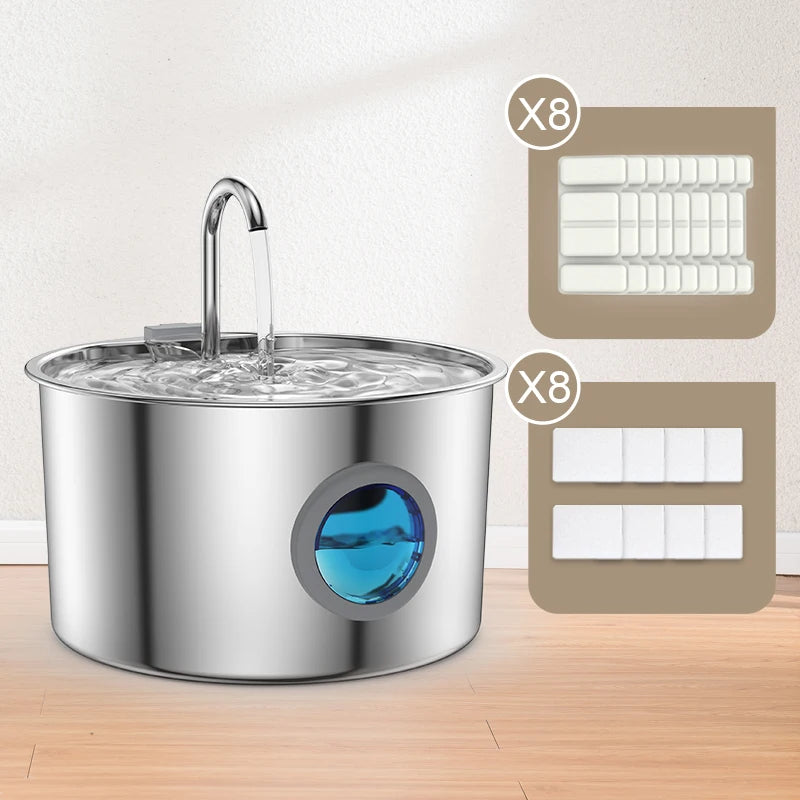 108oz Stainless Steel Filtered Cat Water Fountain