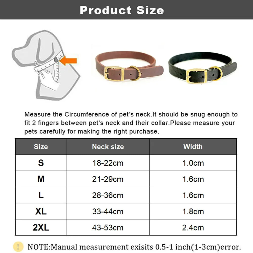Classic Genuine Leather Dog Collar