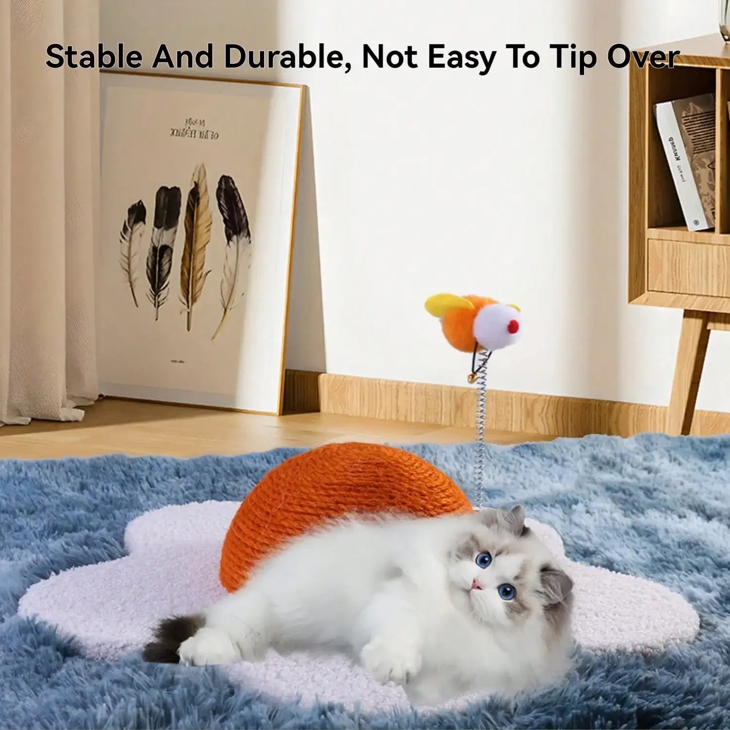 White Flower Cat Scratching Post