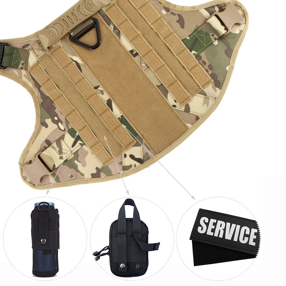 Military Style Large Dog Harness Collar