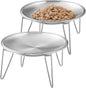 Stainless Steel Elevated Cat Bowls with Stand - Shallow Design for Whisker Fatigue