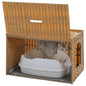 Rattan Cat Litter Box Enclosure with Taller Doorway