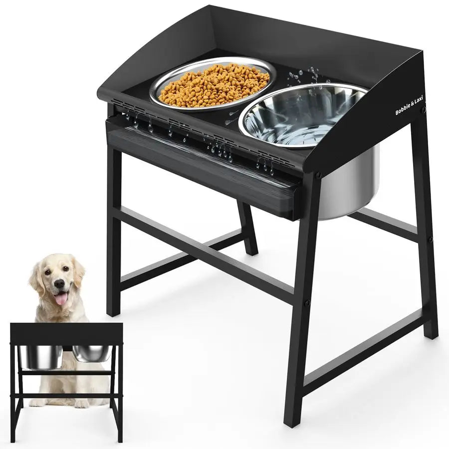 15 Degree Tilted Elevated Dog Bowls for Large Breed on Stand