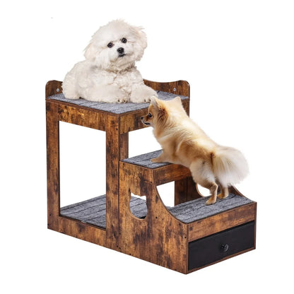 Double-Decker Pet Bed with Detachable Steps
