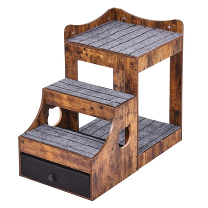 Double-Decker Pet Bed with Detachable Steps